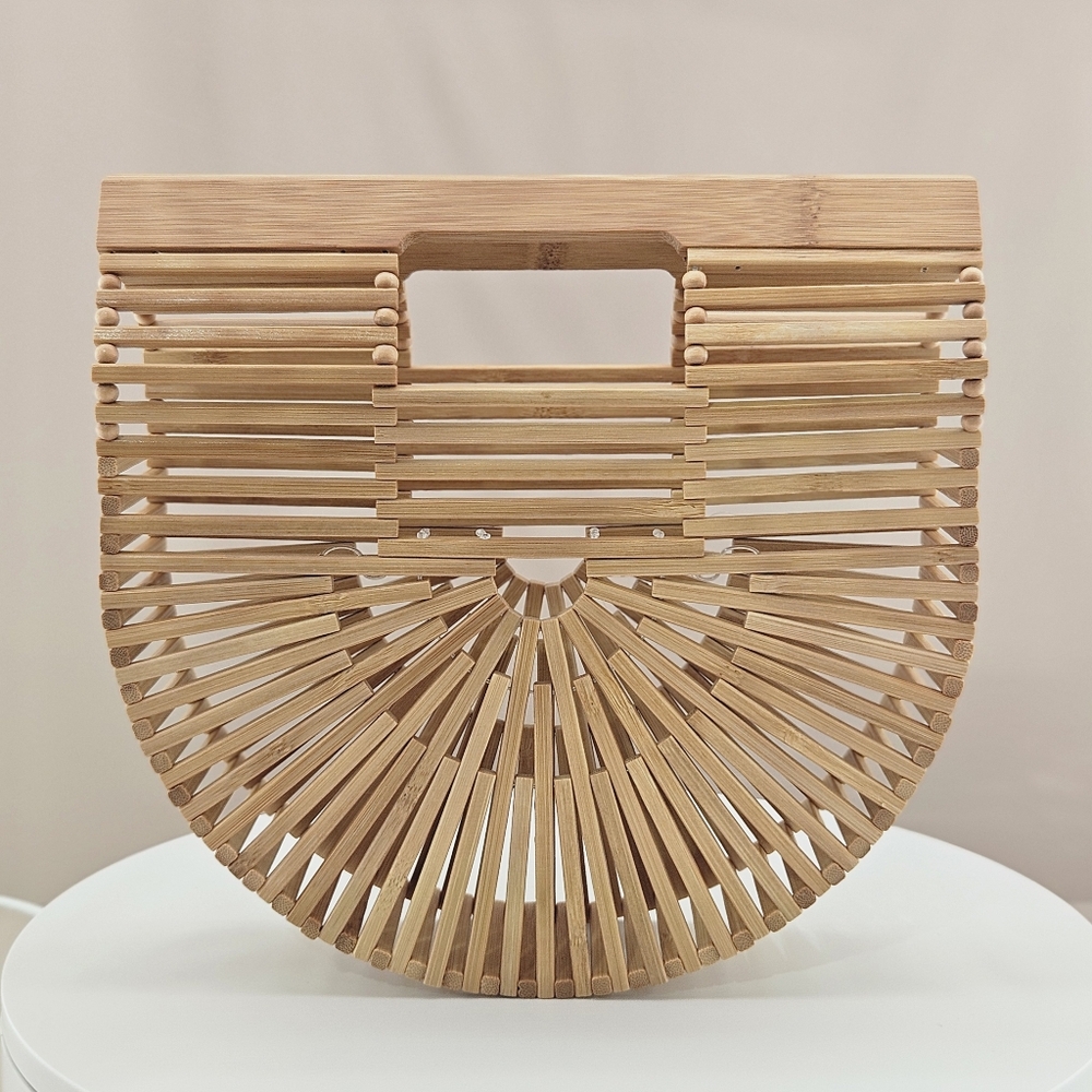 Cult Gaia Purse Handbag Bag Gaias Mini Ark 100% Moso Bamboo Boho Vacation Modern